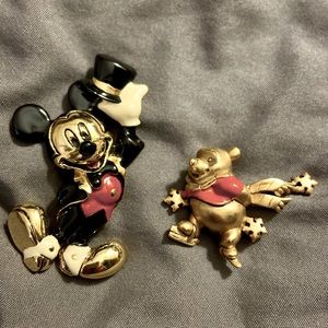 Vintage 1990’s Mickey Mouse & Winnie the Pooh Pins